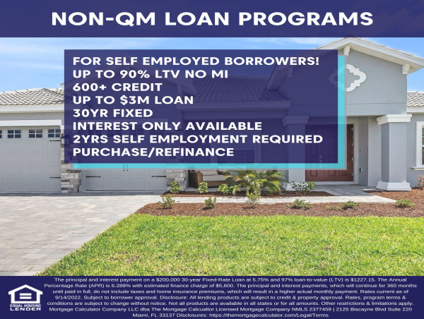  The Mortgage Calculator Announces New Self-Employed Bank Statement Loan Programs 