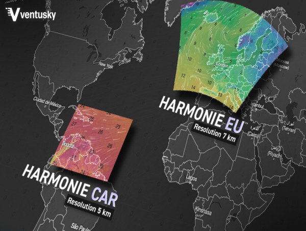  Ventusky Lanceert Nieuw HARMONIE Weermodel Voor Europa en Caribisch Gebied 