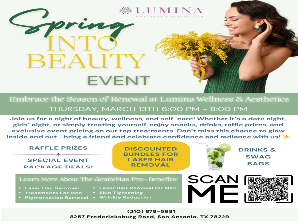  Lumina Wellness & Aesthetics Hosts ‘Spring Into Beauty’ Event on Thursday, March 13th 