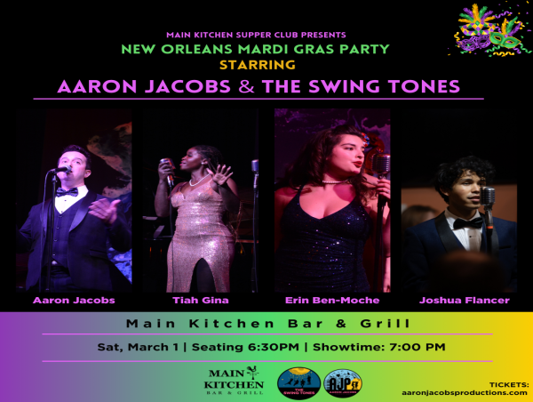  The Main Kitchen Supper Club presents Aaron Jacobs & The Swing Tones New Orleans Mardi Gras Party 