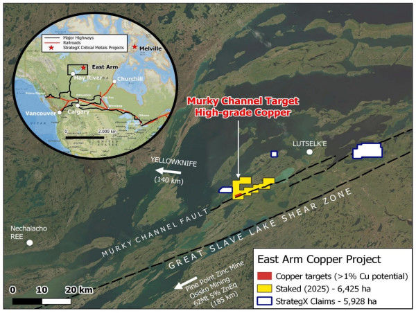  StrategX Discovers High-Grade Copper at East Arm, Great Slave Lake, Northwest Territories, Canada 