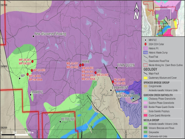  Nicola Mining Drills 53.0 Metres of over 1.0% Copper and Confirms near Surface Copper in MARB / CAS Zones 