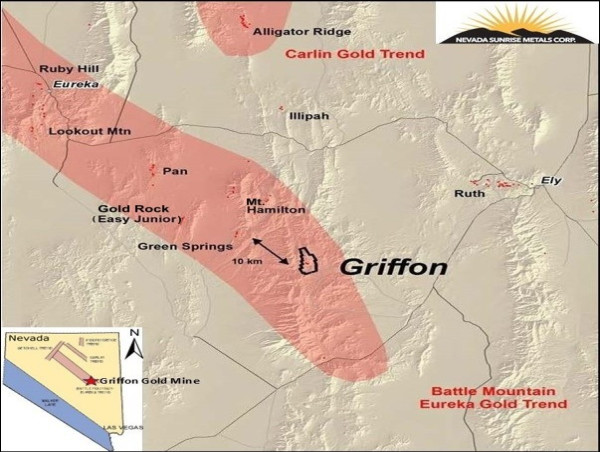  Nevada Sunrise Announces Agreement to Purchase a 100% Interest in the Past-Producing Griffon Gold Mine Project, Nevada 