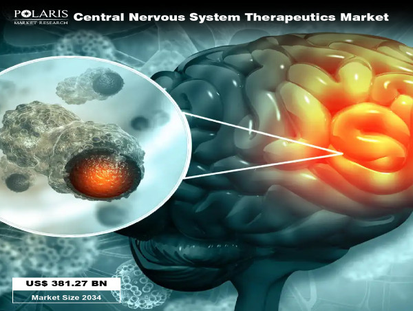  Central Nervous System Therapeutics Market Will Surpass US$ 381.27 Billion at 10.5% CAGR Growth From 2025 to 2034 