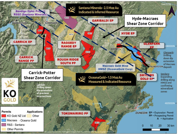  KO Gold Provides a Further Update on its Drilling Plans for its Exploration Permits in the Otago Gold District of New Zealand 