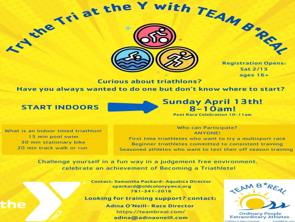  The Forward Is a Pace Triathlon from Team B*REAL Comes Indoors at Stoughton Mass YMCA – Registration Now Open 