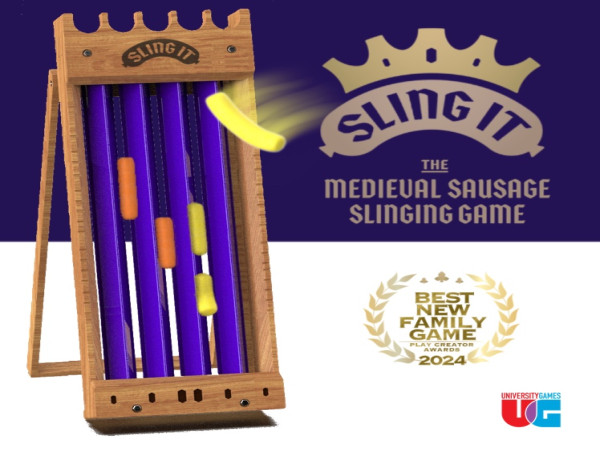University Games and KID Group Partner to Launch Award Winning Sling It, The Medieval Sausage Slinging Game