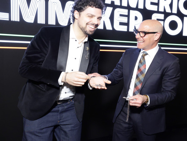 Stanley Tucci Receives Conclave Cross, Crafted by Florence’s Bottega Orafa Paolo Penko, at Star-Studded Hollywood Event