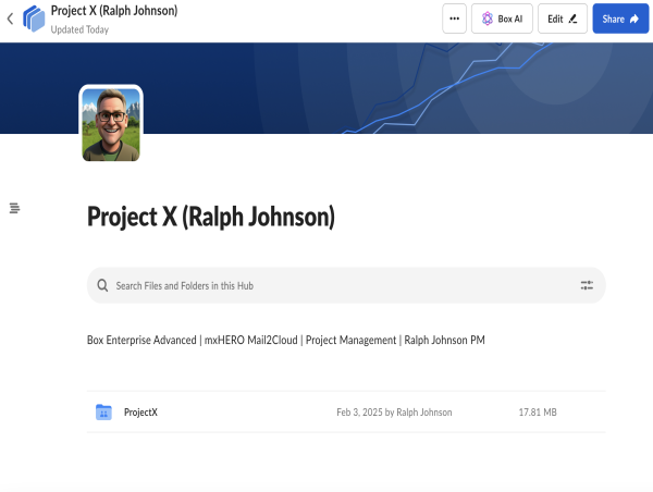  A Project Management Agent Using Box Enterprise Advanced & mxHERO’s Mail2Cloud 