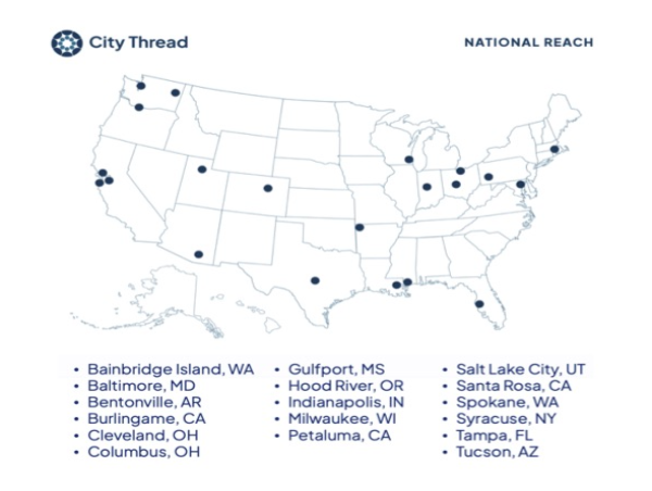  National Non-profit, City Thread, Awards Three U.S. Cities Grants to Advance Transportation Infrastructure 