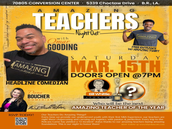  Amazing Love Movement Weekend Honors Teachers at Comedy Show with Omar Gooding and Benefit Youth at All-Star Zoom-a-Thon 