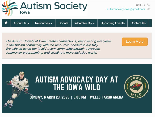  Iowa Wild, Autism Society of Iowa & TravelingWiki Hold Autism Awareness Hockey Game in Des Moines, Iowa on Mar 23, 2025 