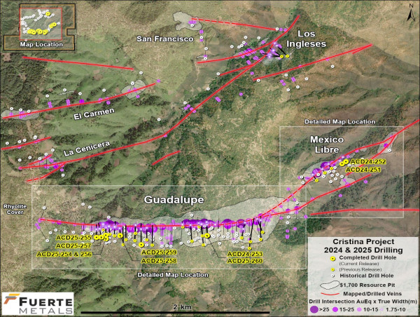  Fuerte Metals Hits 6.4 g/t AuEq over 1.9m and 6.2 g/t AuEq over 2.6 m at Its Cristina Project, Chihuahua, Mexico 
