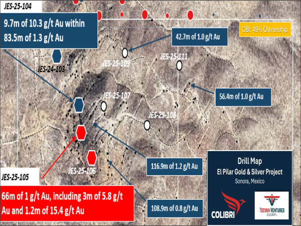  Colibri and Partner - Core Drilling Returns 1.6 g/t Gold Over 36.6 meters from Surface which Includes High-Grade of 15.2 g/t Gold Over 1.2 meters and 5.8 g/t Gold Over 3 meters at El Pilar Gold Project 