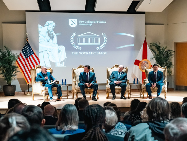 New College Hosts Socratic Stage on Immigration Policy Featuring Gov. DeSantis, Border Czar Homan & Fmr DHS Sec. Wolf