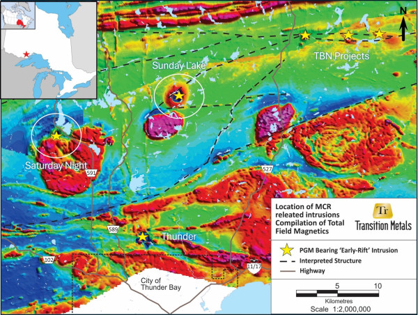 Transition Metals Hits Thick Layered Intrusion with Anomalous Mineralization at Saturday Night Project, Thunder Bay, Ontario