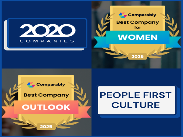  2020 Companies Recognized on Comparably’s 2025 Lists for Best Company Outlook and Best Companies for Women 