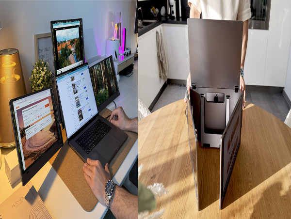  AURA DISPLAYS Introduces First-Ever Single-USB Triple Laptop Monitor 
