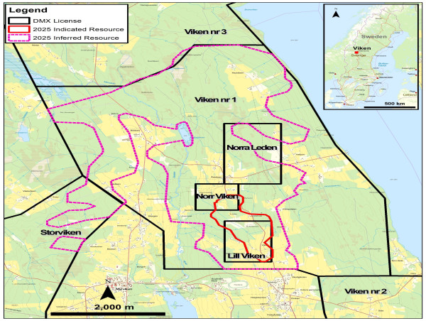  District Announces Inferred Mineral Resource Estimate of 4.3 Billion Tonnes at a Grade of 161 ppm U3O8 Containing 1.5 Billion Pounds U3O8 for the Viken Energy Metals Deposit in Sweden 