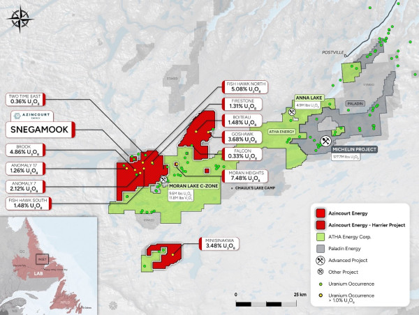 Azincourt Energy Acquires Option on the Harrier Uranium Project and Adjacent Land Package