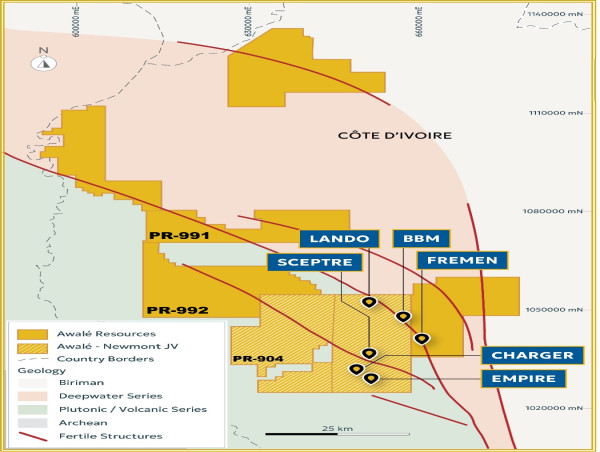  Awalé Awarded Exploration Permits for 100%-Owned Properties, Odienné Project 