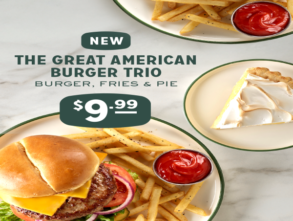 BURGER, FRIES, AND PIE FOR ONLY $9.99 AT PERKINS AMERICAN FOOD CO