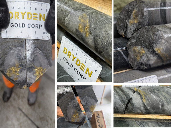  Dryden Gold Reports 301.67 g/t Gold over 3.90 Meters Including 1,930 g/t Gold over 0.60 Meters in a New Hanging Wall Discovery 