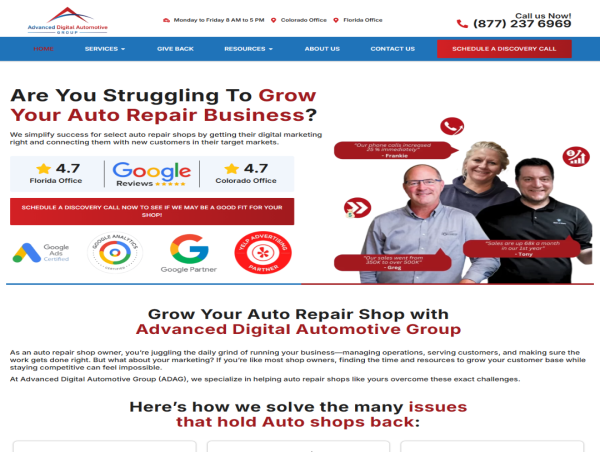 Advanced Digital Automotive Group Reaches Top National Google Ranking for 'Auto Repair SEO'