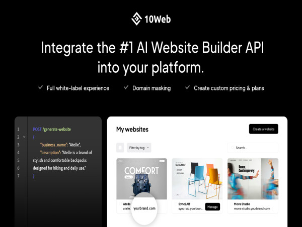  10Web Launches AI Website Builder API to Empower the Next Wave of Online Entrepreneurs 