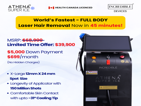 INCREDIBLE Devices Launches ATHENA Super Ice Laser Hair Removal System Across Canada
