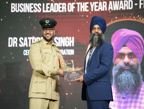 Dr. Satpreet Singh Receives Business Leader of the Year – Finance Award at 2025 Business Frontier Conclave in Dubai