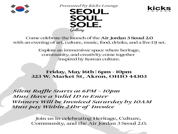  Kicks Lounge Laces Up for Seoul, Soul, Sole: A Tribute to Korean Culture, Street Style, and the Air Jordan 3 'Seoul 2.0' 