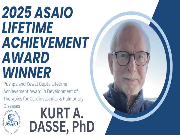 Dr. Kurt Dasse Named Pushpa and Kewal Gupta Lifetime Achievement Award from ASAIO