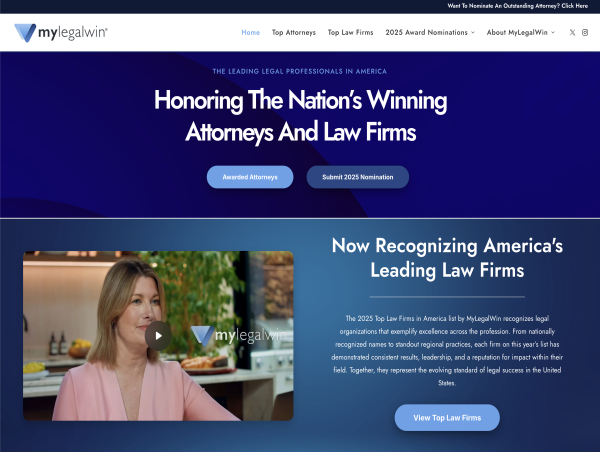 MyLegalWin Launches 2025 Honors: Celebrating the Nation’s Top Attorneys and Law Firms Driving Legal Wins Across America