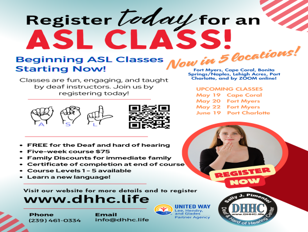  American Sign Language Classes Starting at DHHC and Community Locations 