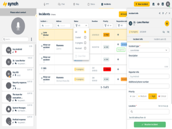 Synch is upgrading from a PTT (Push to talk) powerhouse to a full Incident Management System