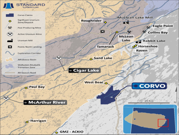 Standard Uranium Reports on Recent Exploration Insights at the Corvo Project with Option Partner Aventis Energy Inc.