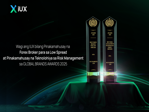  Wagi ang IUX bilang Pinakamahusay na Forex Broker para sa Low Spread at Tech sa Risk Mgt sa GLOBAL BRANDS AWARDS 2025 