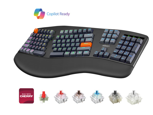Adesso Announces EasyTouch 1500 Ergonomic Keyboard Series with German Engineered Cherry Key Switches at Computex 2025.