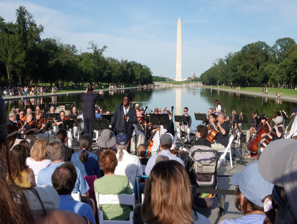 Italian Conductor Hosts 'Opera Unbound: A Sunset Serenade' at the Lincoln Memorial in Washington, D.C.