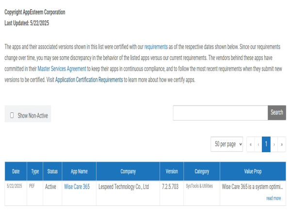 Wise Care 365, Windows PC Cleanup & Optimization App, Earns AppEsteem Certification