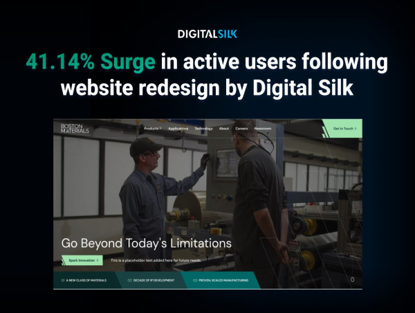 Boston Materials Strengthens B2B Brand Identity with 41% Surge in User Engagement Following Website Redesign by Digital Silk