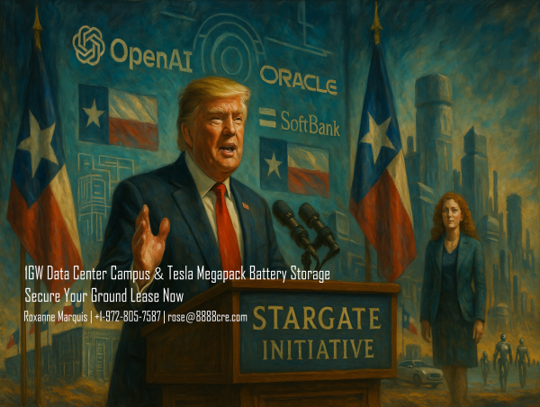 Texas Hyperscale Data Center Site Opens 1,000 MW Power, 1 GW Tesla Megapack Ground Lease