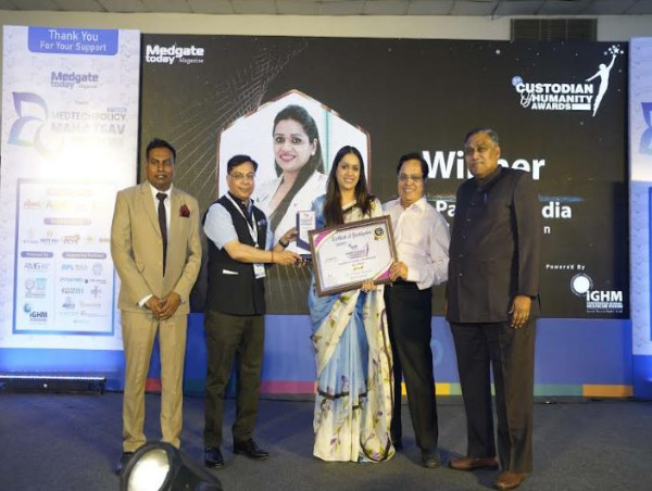  Dr. Payal Kanodia Honoured with 'Custodian of Humanity Award 2025' for Outstanding Contributions to Social Impact and Healthcare 