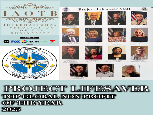  Project Lifesaver Selected for Top Global Nonprofit of the Year by IAOTB 
