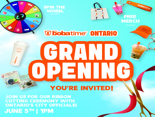  It’s Boba Time Celebrates Grand Opening in Ontario, CA with City Officials, Exclusive Giveaways, 140+ Signature Drinks 