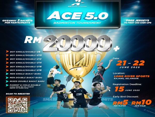 ACE 5.0 Badminton Tournament Returns to Sungai Long with Expanded Categories and Prizes