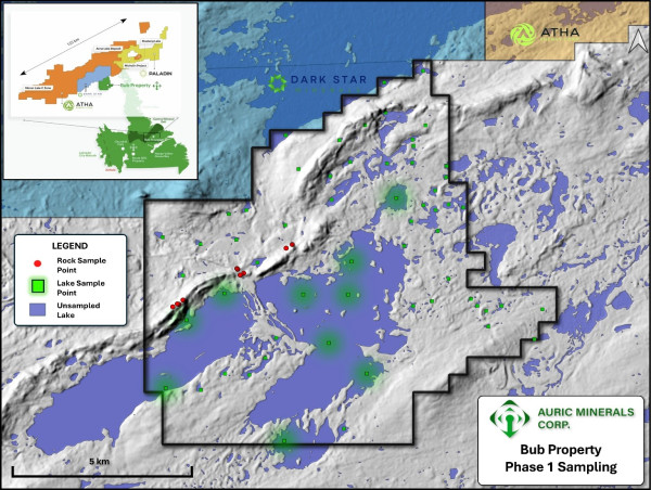 Auric Minerals Announces Completion of Phase 1 Exploration on the Bub Property in Central Mineral Belt, Labrador