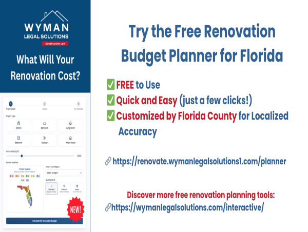 Wyman Legal Solutions Launches Florida Renovation Budget Planner