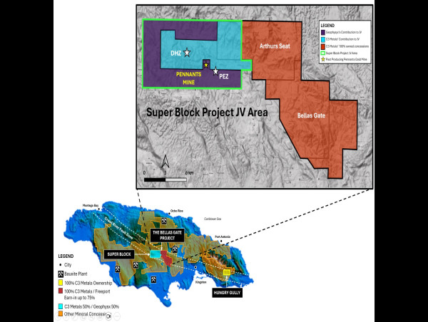 C3 Metals Commences Drill Testing Multiple Epithermal Gold Targets at Super Block Project, Jamaica